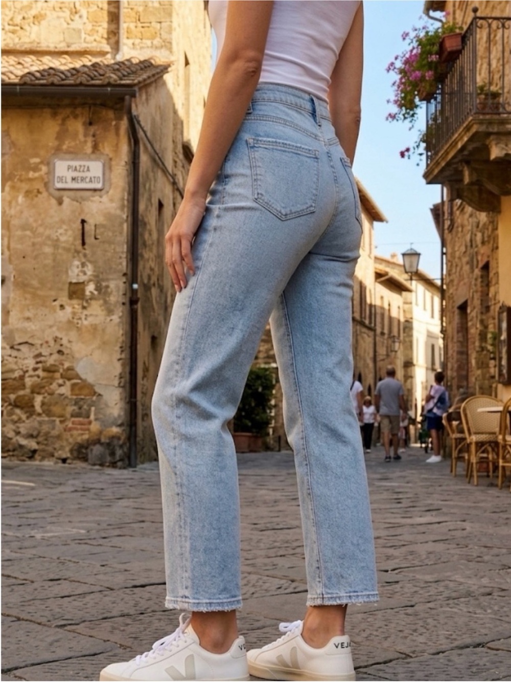 Kensie Light Blue Straight Leg High-Rise Jeans
